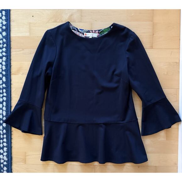 Jude Connolly Flounced Navy Blue Top M - Picture 2 of 4
